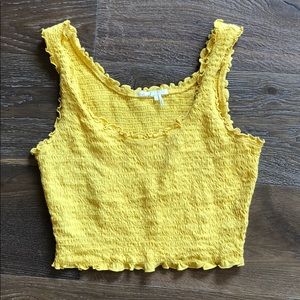 Yellow smocked crop top